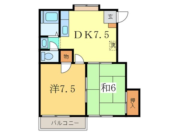 ジュネス多摩川・Ａの物件間取画像